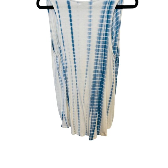 2/$25 MOD Tie-Dye Medium Sleeveless Deep Plunge V neck Rayon & Spandex Blue & Wh - Picture 10 of 12